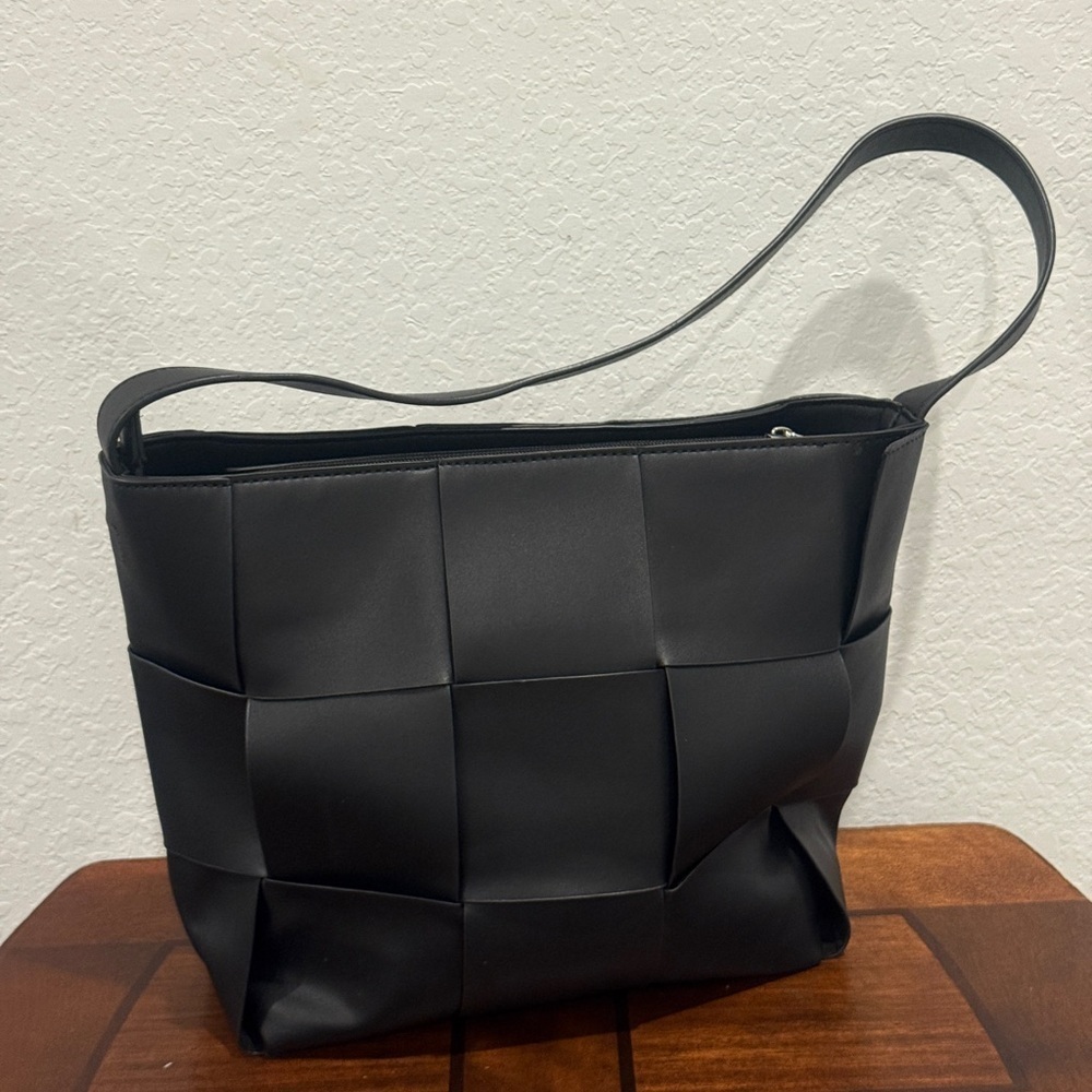 Expressions NYC Black Checkered‎ Shoulder Bag